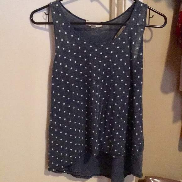 Tops - Navy blue tank top with white dots S
